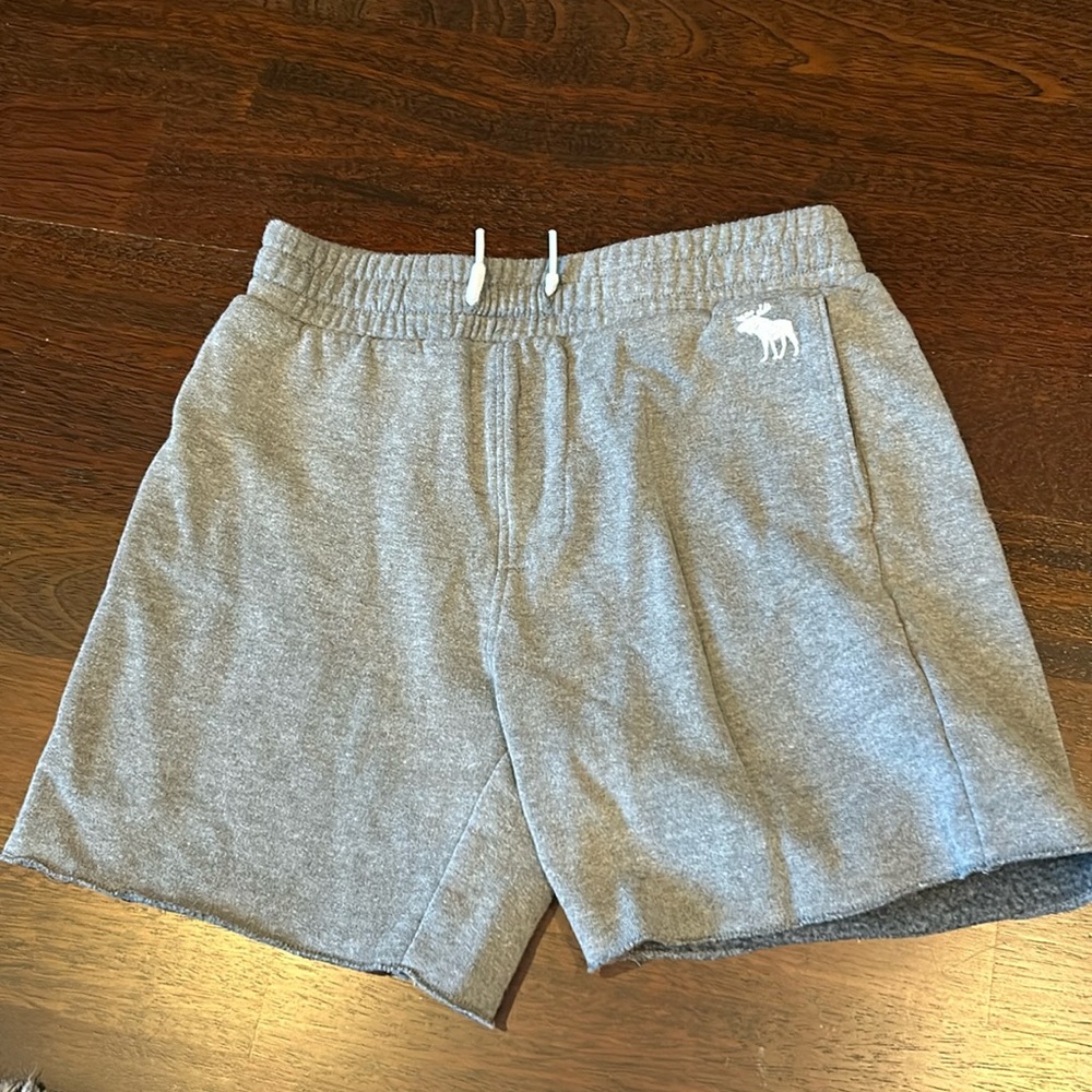 Gray Abercrombie kid cut off sweatpant material shorts